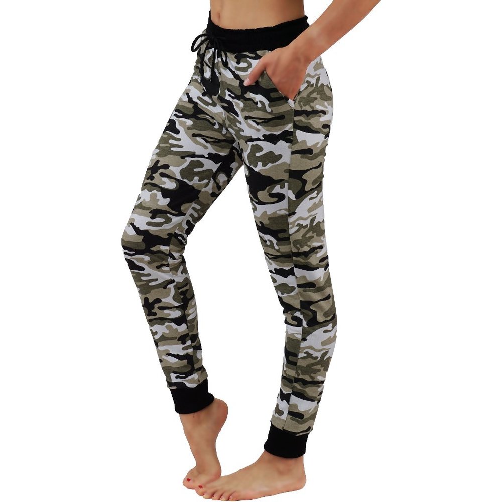 4pcs Set Camouflage Cotton Joggers Sweatpants with Pockets and elastic waistband